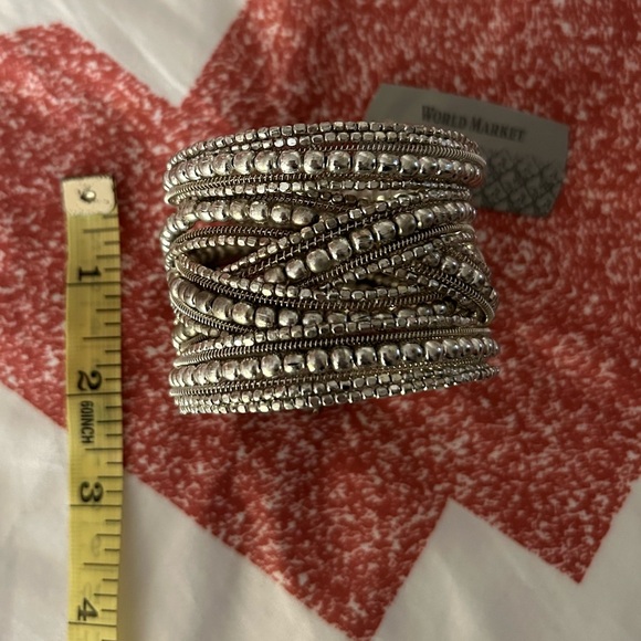 World Market NWT Silver Cuff Bracelet - Picture 3 of 6